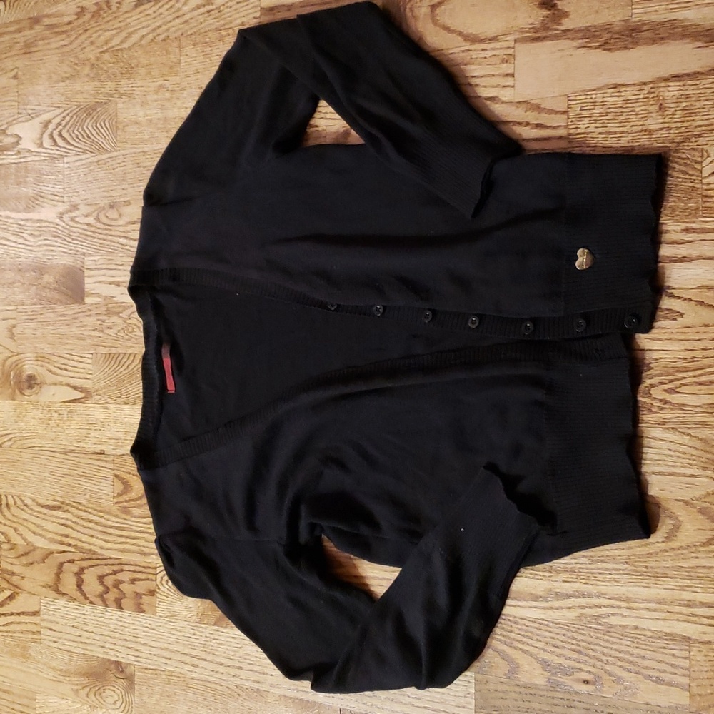 (EU40) N-Value Classic Black Cardigan Accents Business Casual Loungewear